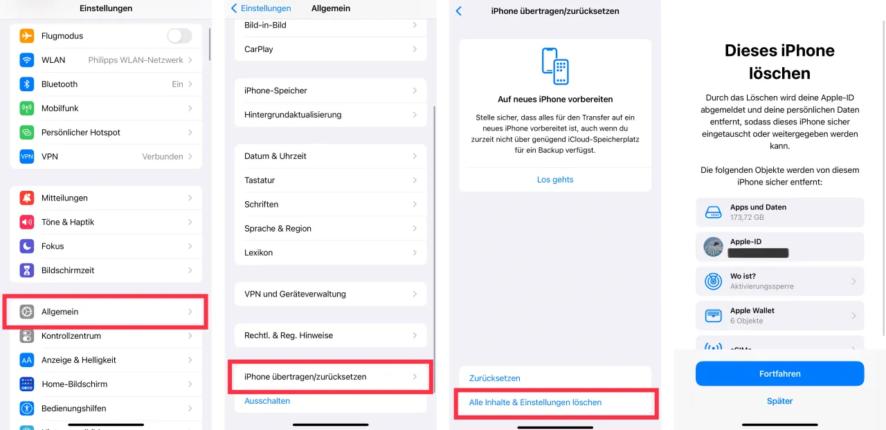iPhone Einstellungen zurücksetzen