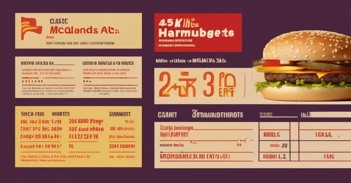 tabela por&oacute;wnawcza kaloryczności burger&oacute;w McDonald's