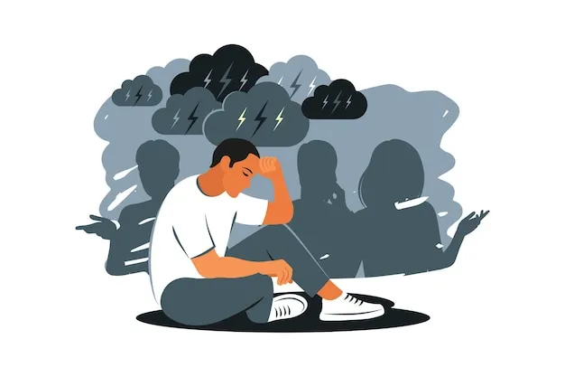 osoba czująca się samotnie w tłumie