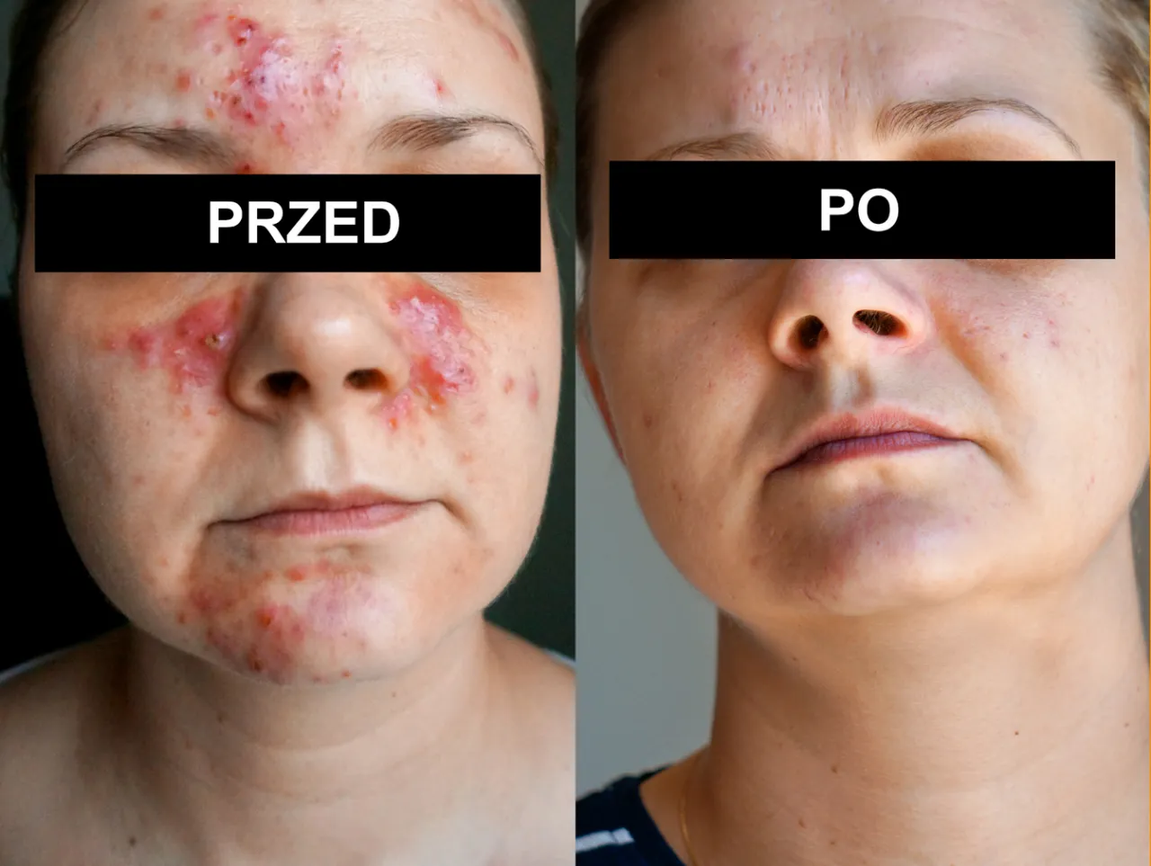 maść cynkowa na pryszcze przed i po