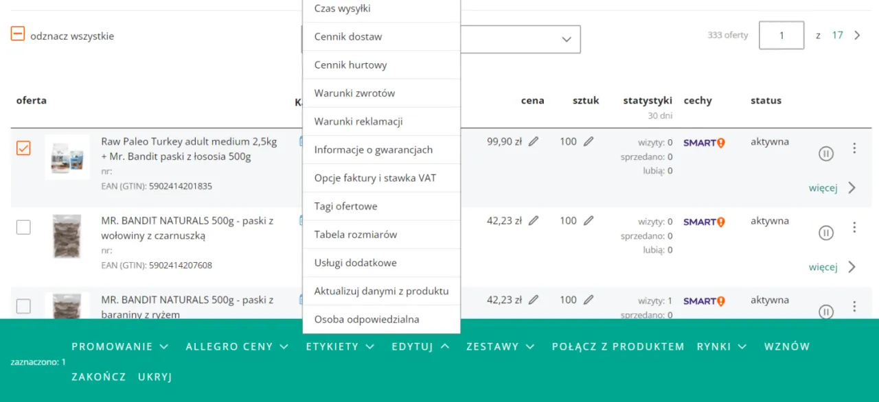 przykładowe dozwolone tagi html allegro