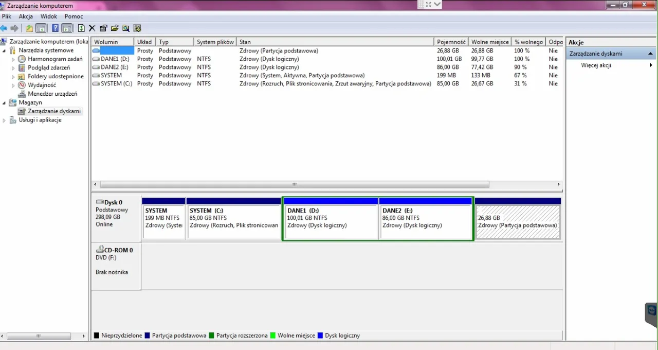 partycja recovery laptop