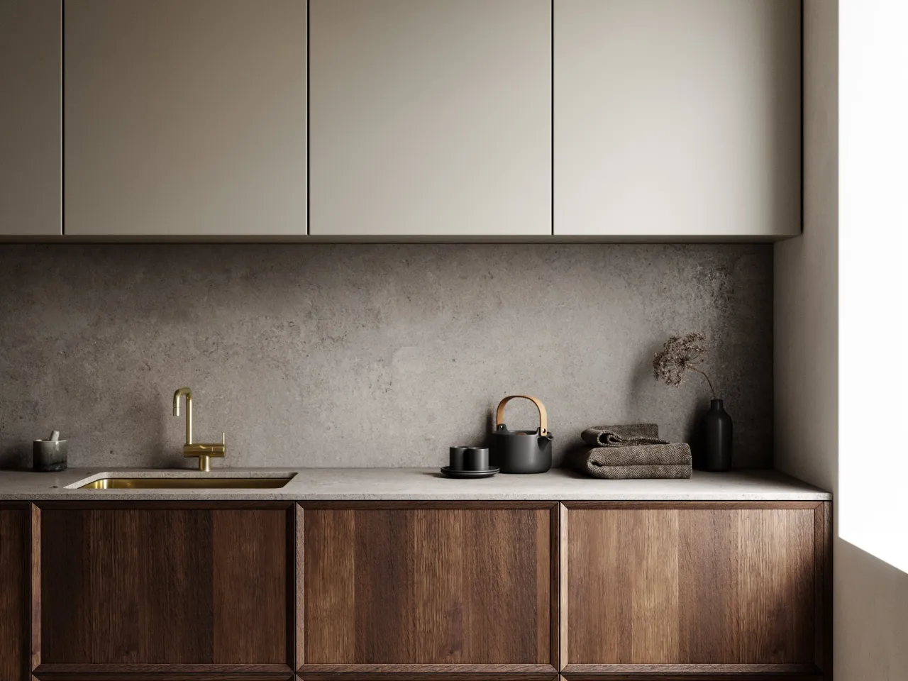 różne wykończenia ściany nad blatem w kuchni inspiracje