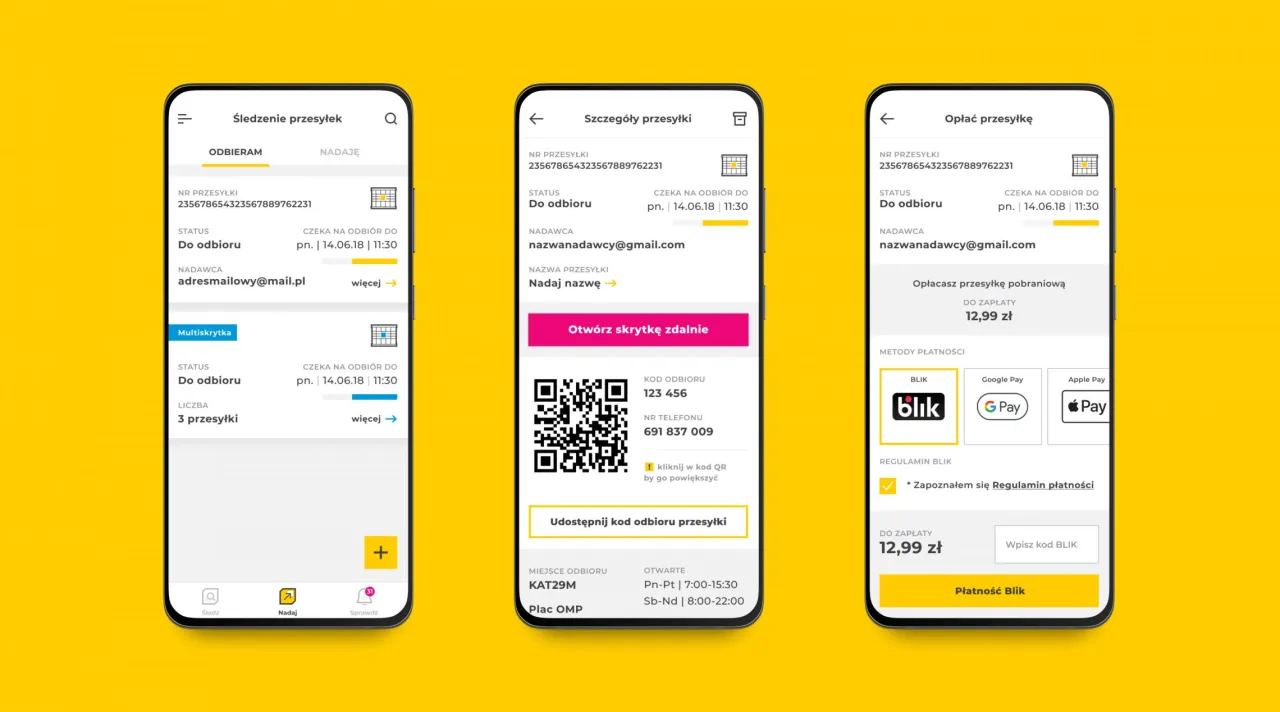 Aplikacja InPost Mobile ekran gł&oacute;wny