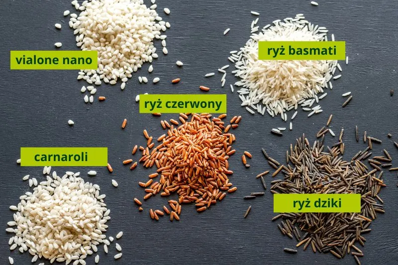 r&oacute;żne odmiany ryżu do risotto: arborio, carnaroli, vialone nano