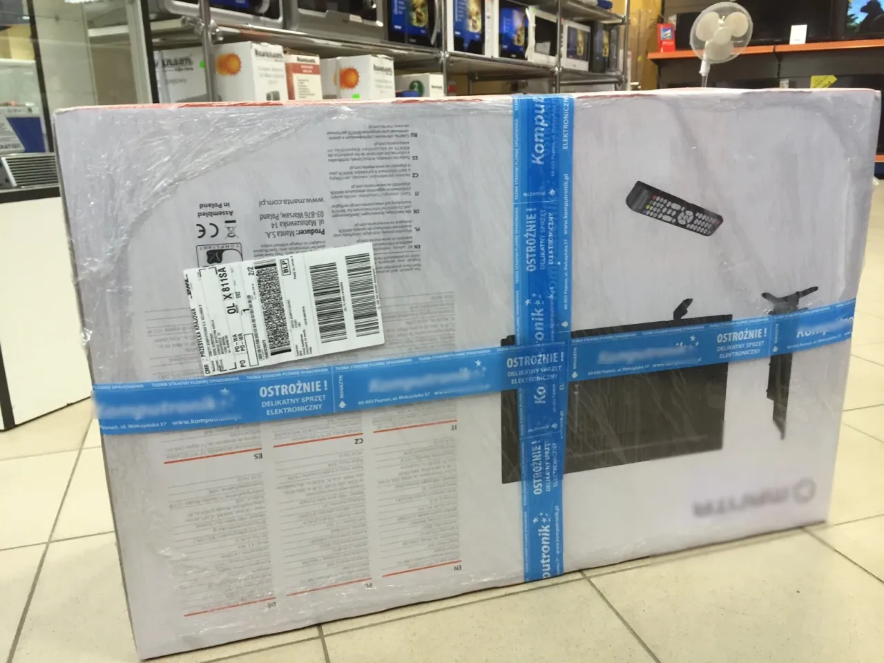 telewizor w oryginalnym kartonie transport