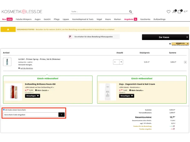 Kosmetik4less Rabatte und Gutscheine