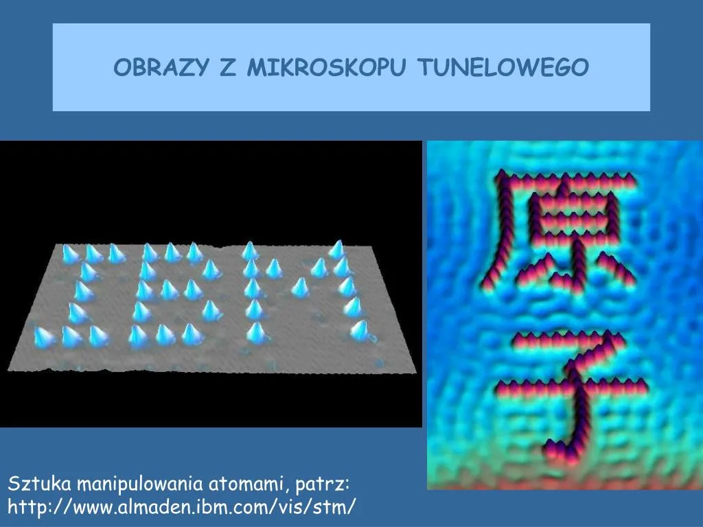Obraz atom&oacute;w z mikroskopu STM
