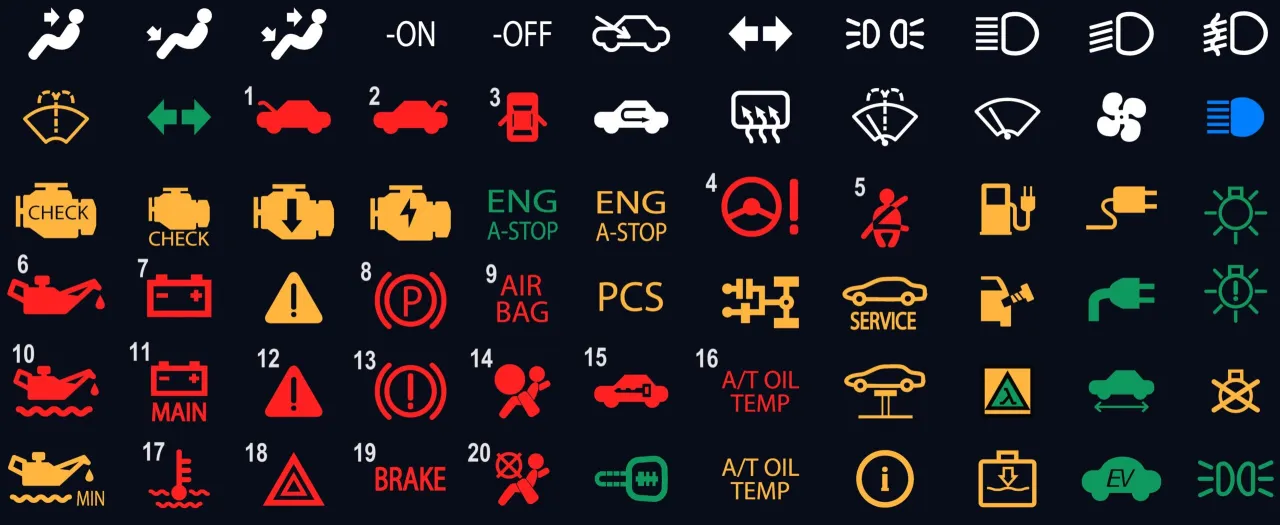 czerwone kontrolki samochodowe znaczenie