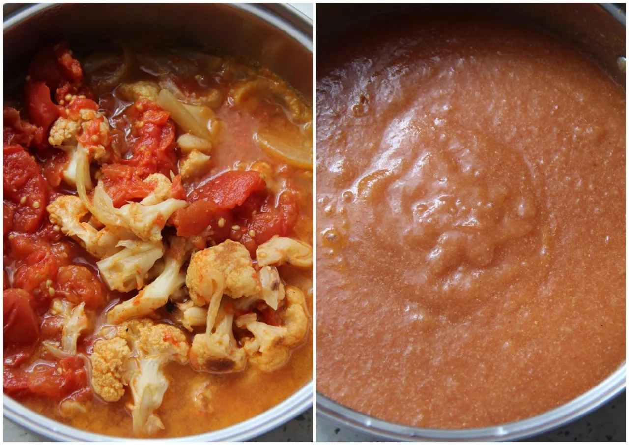 zupa przed i po zblendowaniu