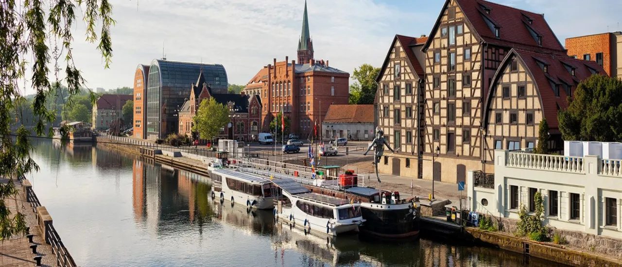 Wyspa Młyńska Bydgoszcz widok z lotu ptaka