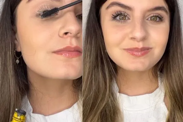 makijaż rzęs przed i po