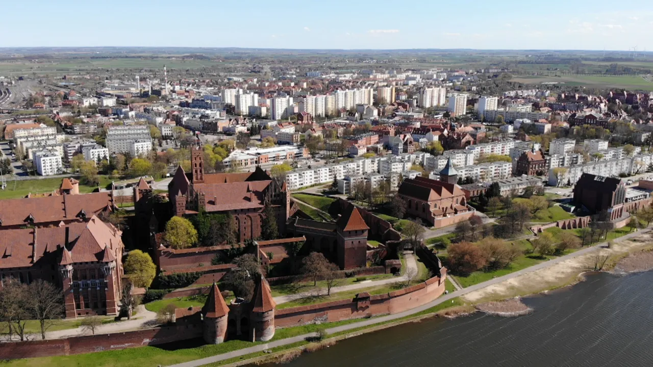 Zamek Krzyżacki Malbork widok z lotu ptaka