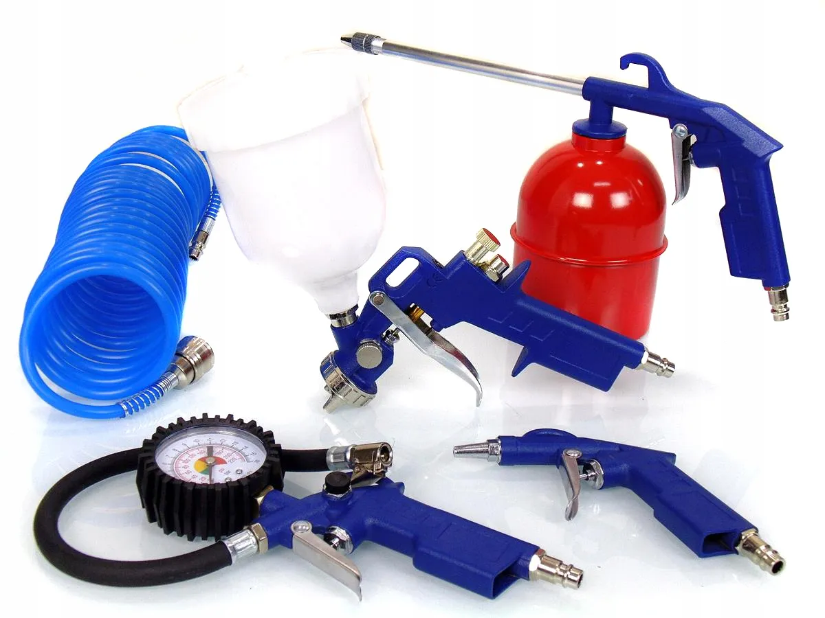 zestaw do lakierowania samochodu kompresor pistolet filtry