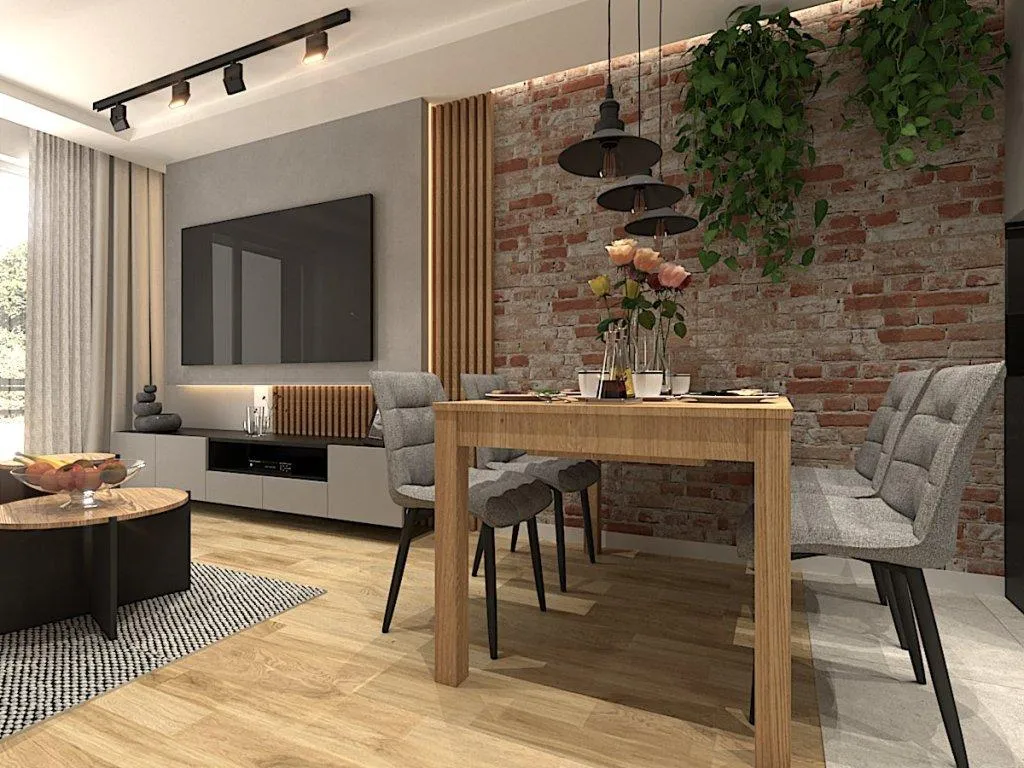 nowoczesny salon z aneksem kuchennym aranżacje