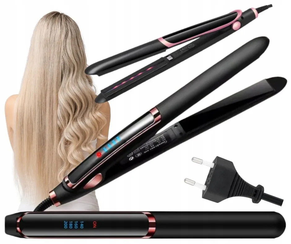 kobieta prostująca włosy, prostownica do włos&oacute;w, rachunek za prąd