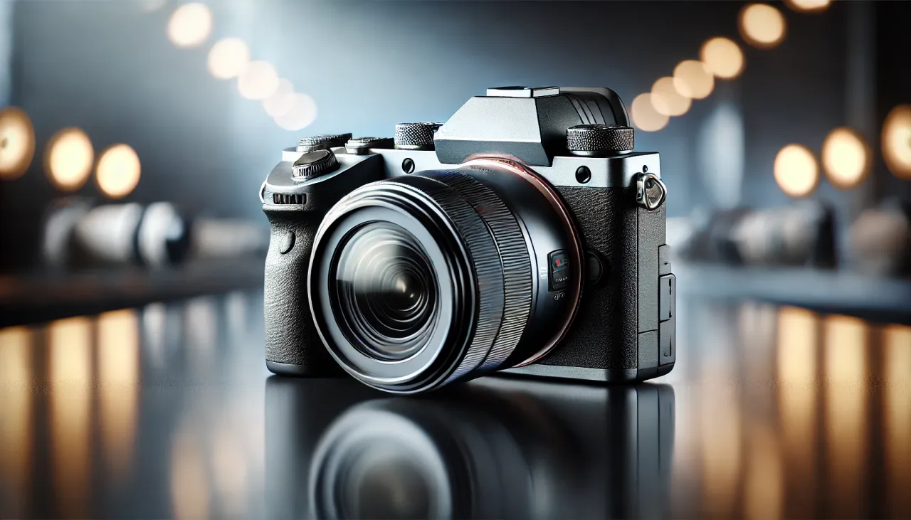 Elegancki aparat cyfrowy z obiektywem, idealny jako jaki aparat dla początkujących.