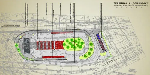 Mapa dworca autobusowego Niepołomice