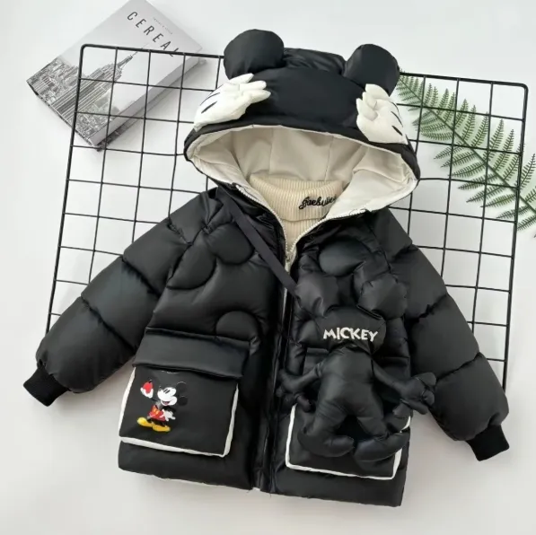 Kurtka zimowa Myszka Miki parka pikowana uszy