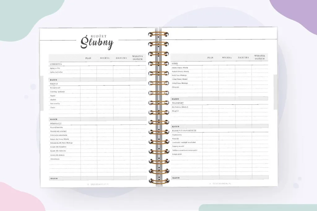 kalendarz ślubny planowanie daty przygotowania