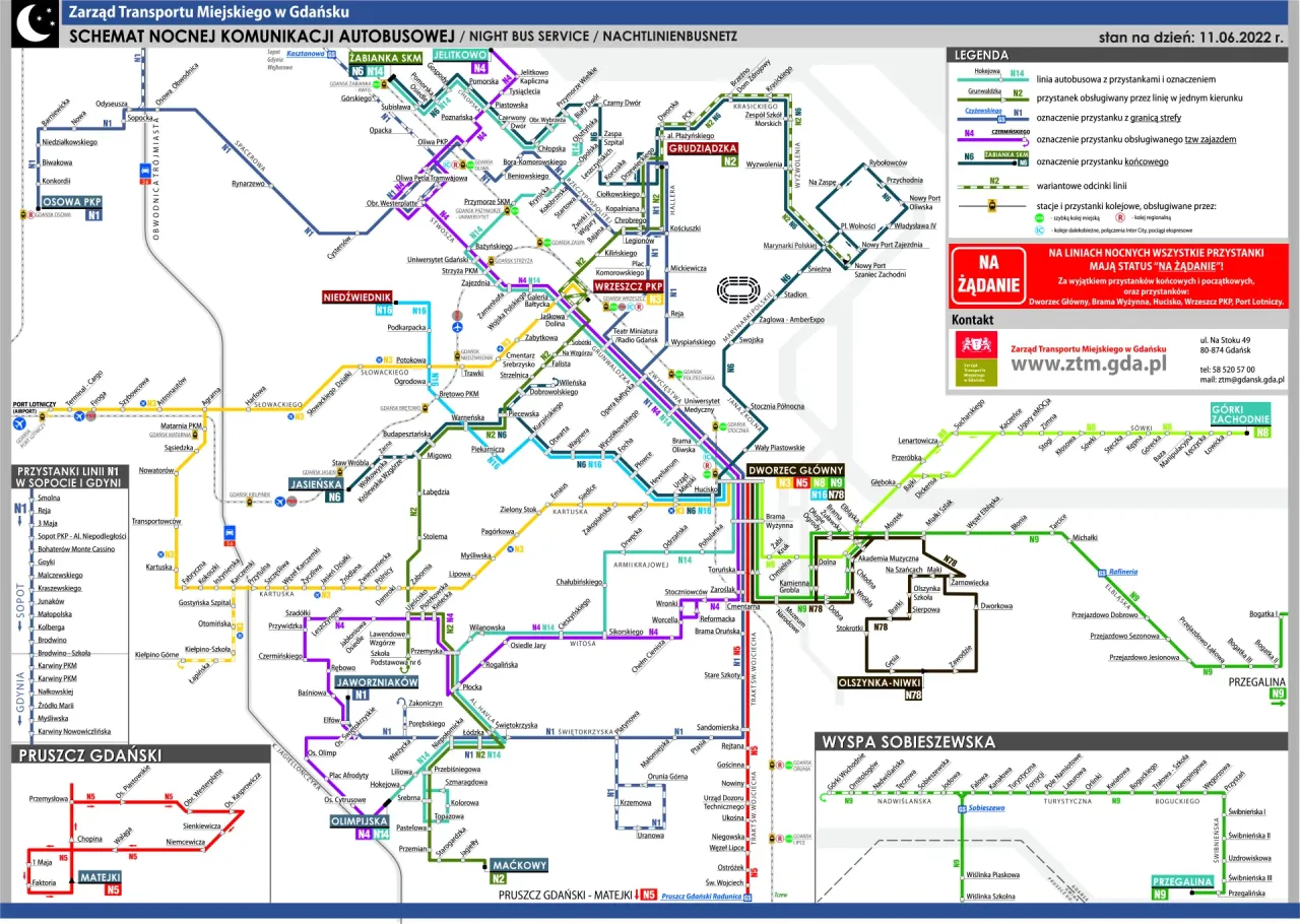 Mapa trasy autobusu 603 Gdańsk