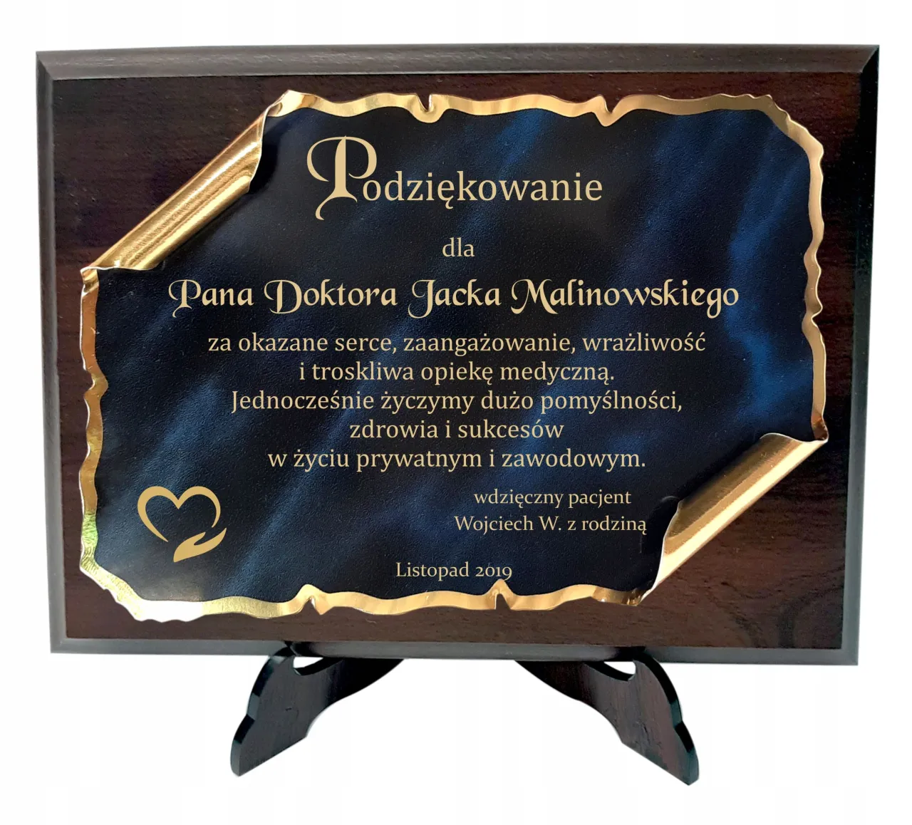 ręcznie napisany list podziękowanie lekarzowi