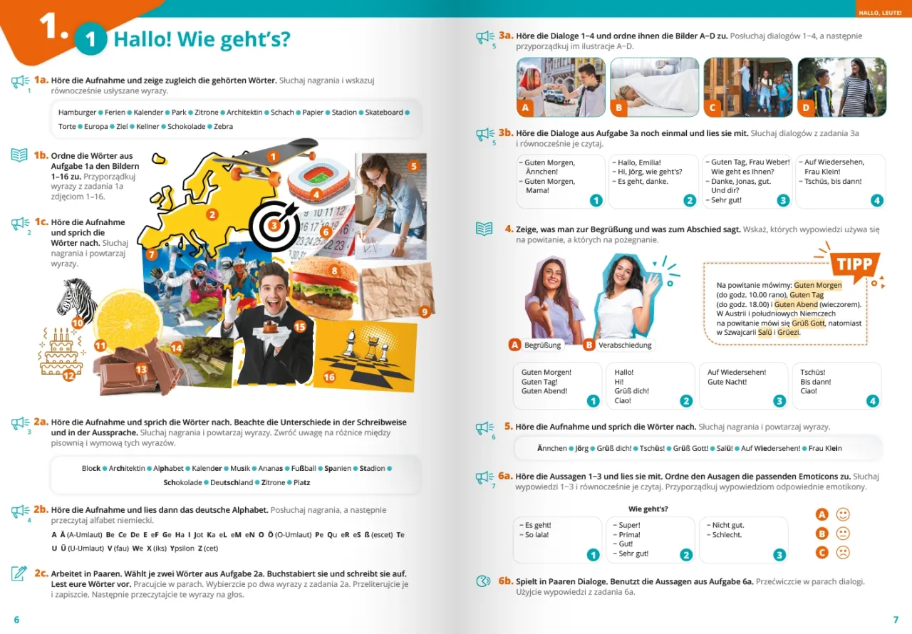 uczeń uczy się niemieckiego w klasie 7