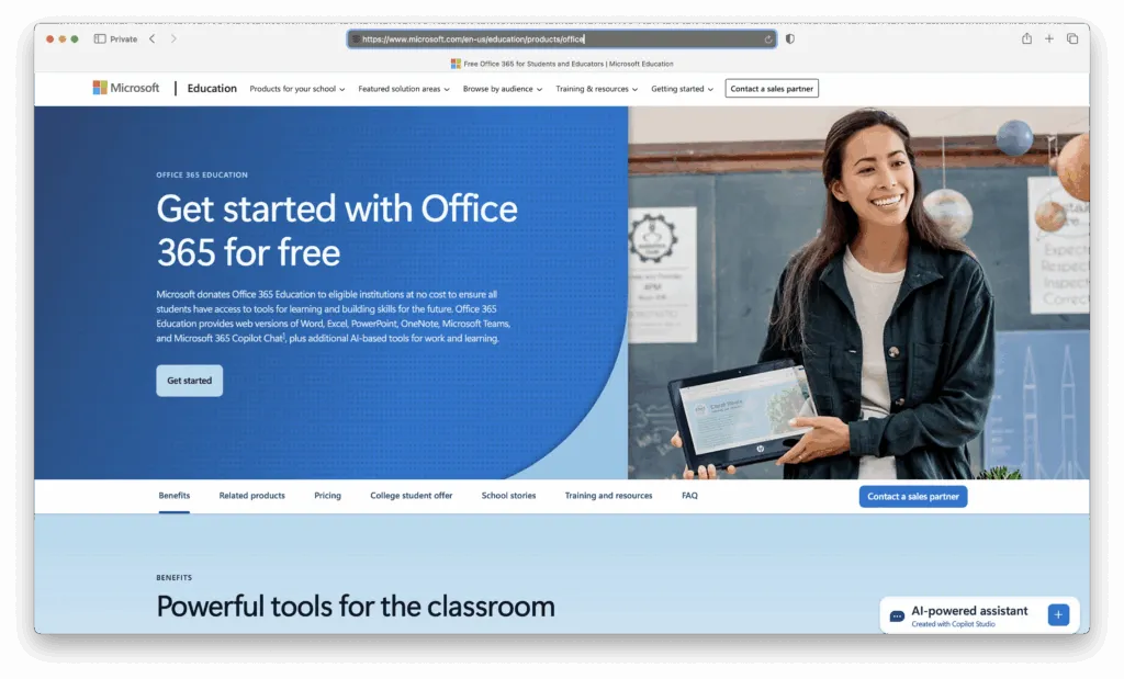 Microsoft Office 365 Education portal student download