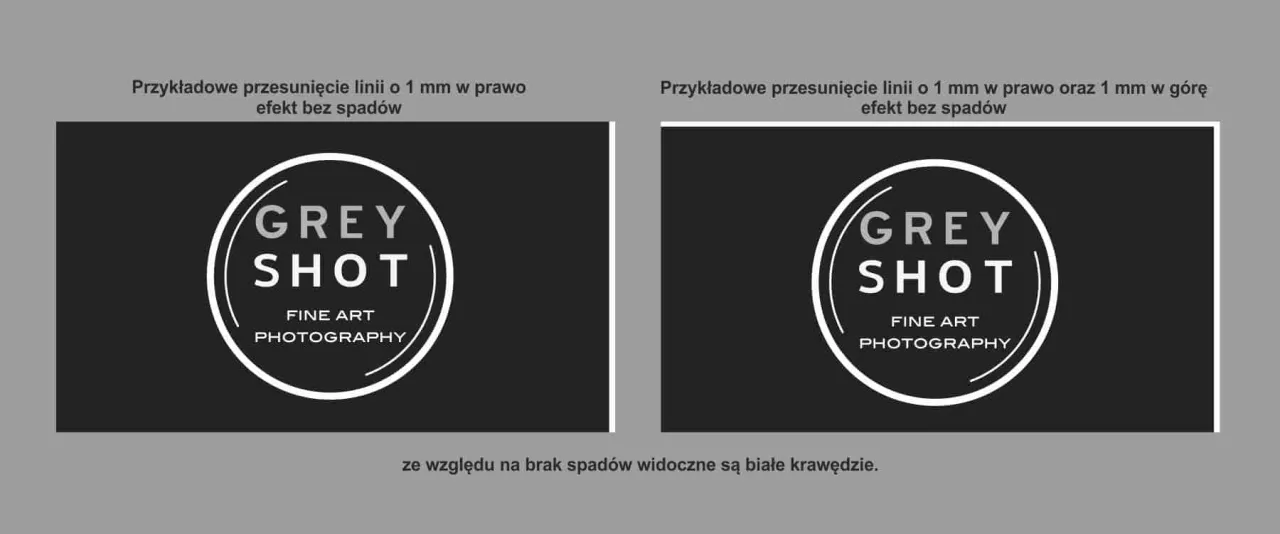 Projekt graficzny ze spadami i bez spad&oacute;w por&oacute;wnanie