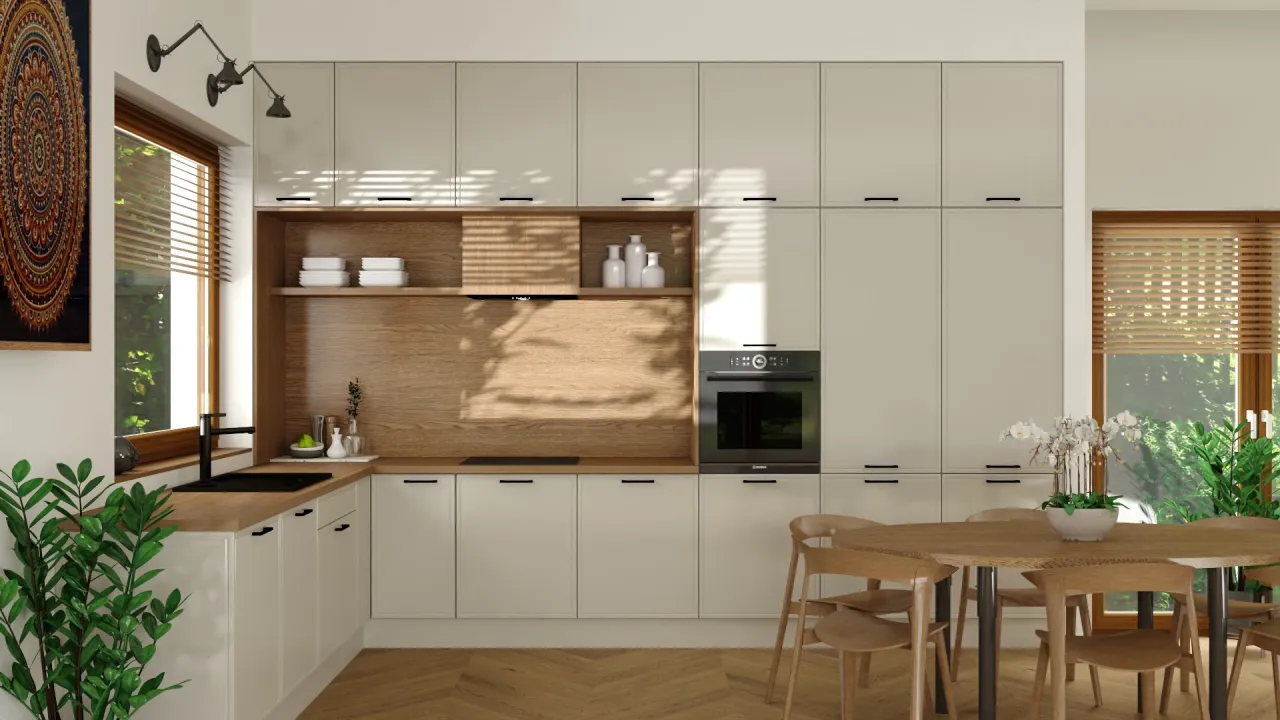 Projekt kuchni DIY wizualizacja układu szafek