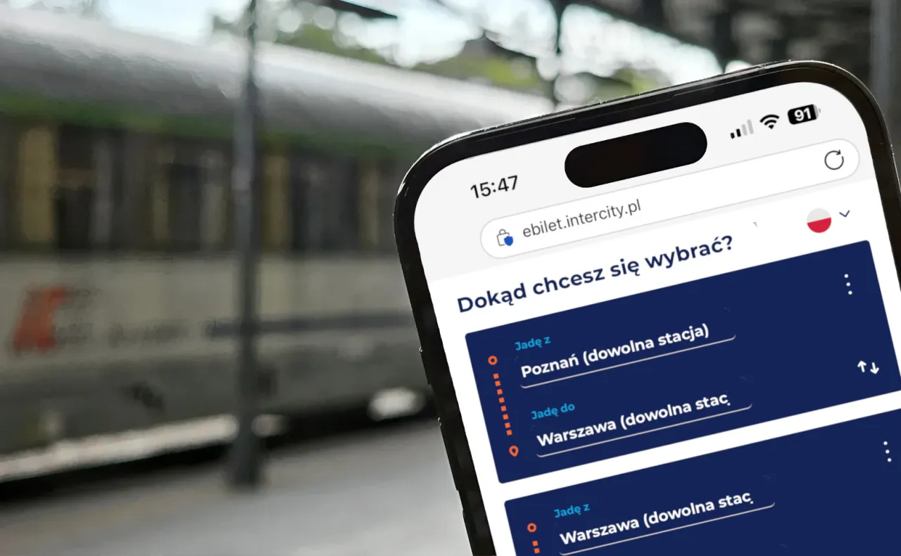 interfejs wyszukiwarki biletów PKP Intercity