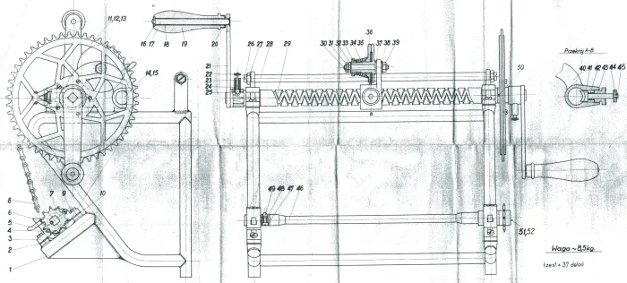 zwijacz bębnowy do kabla ze sklejki schemat