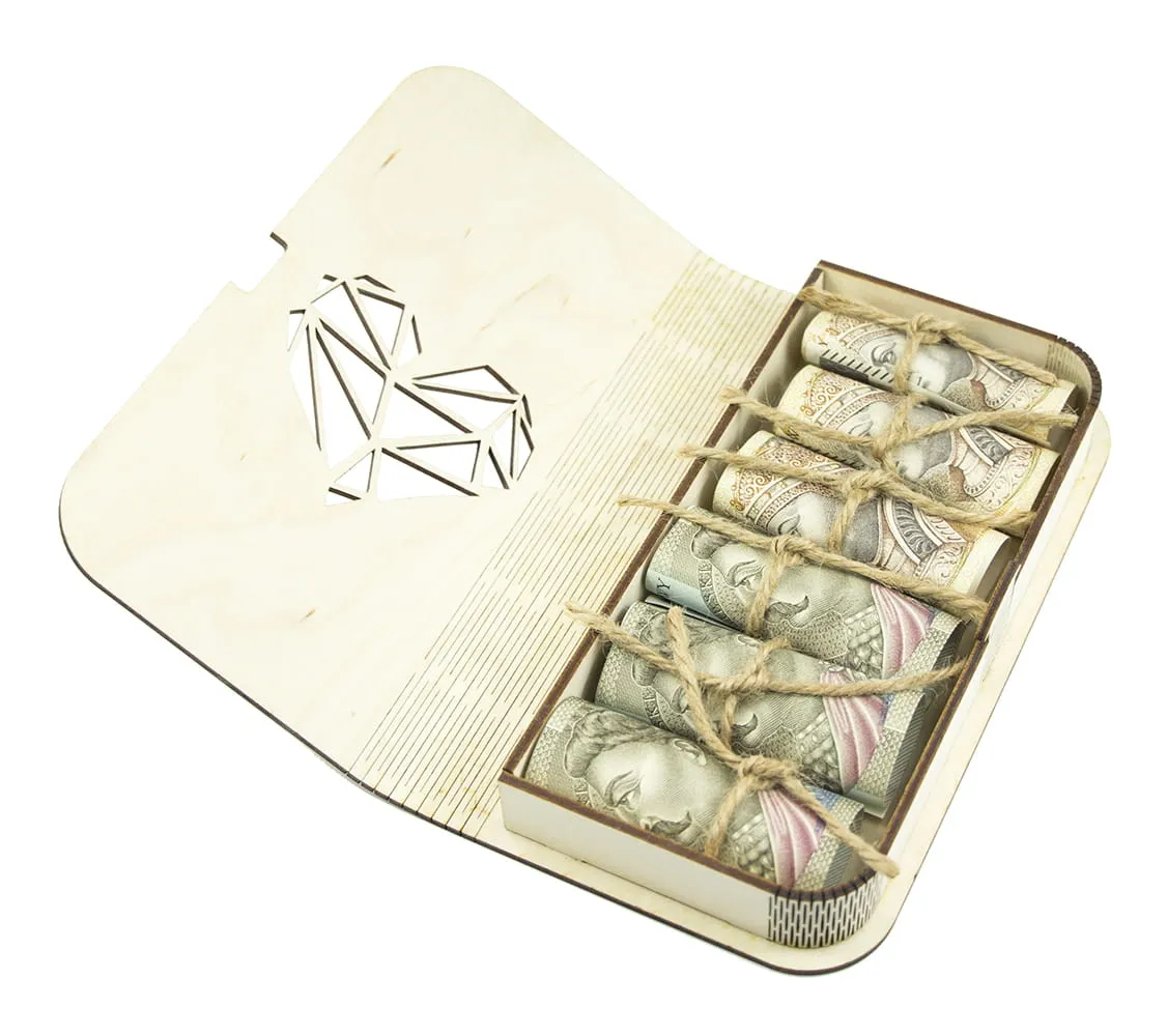 Koperta z pieniędzmi na chrzest, eleganckie pudełko na prezent