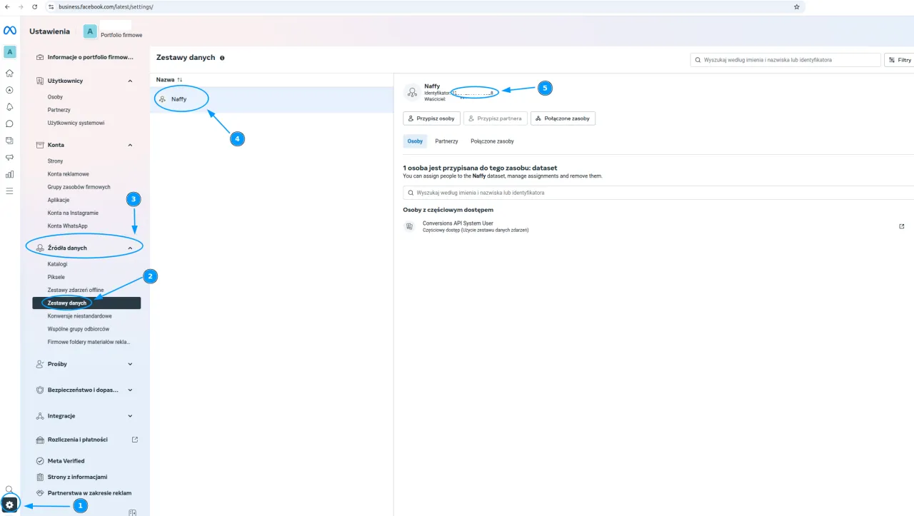 Panel ustawień Facebooka, gdzie w sekcji