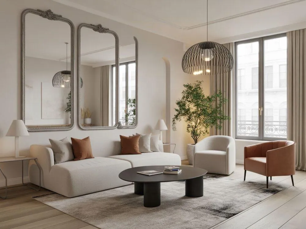 lustro w salonie cała sylwetka