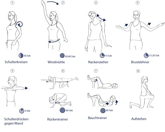 Rückendehnübungen Illustration