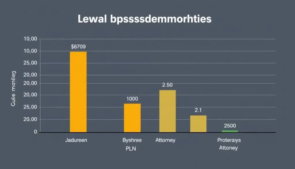 Wykres porównujący stawki prawników w różnych specjalizacjach