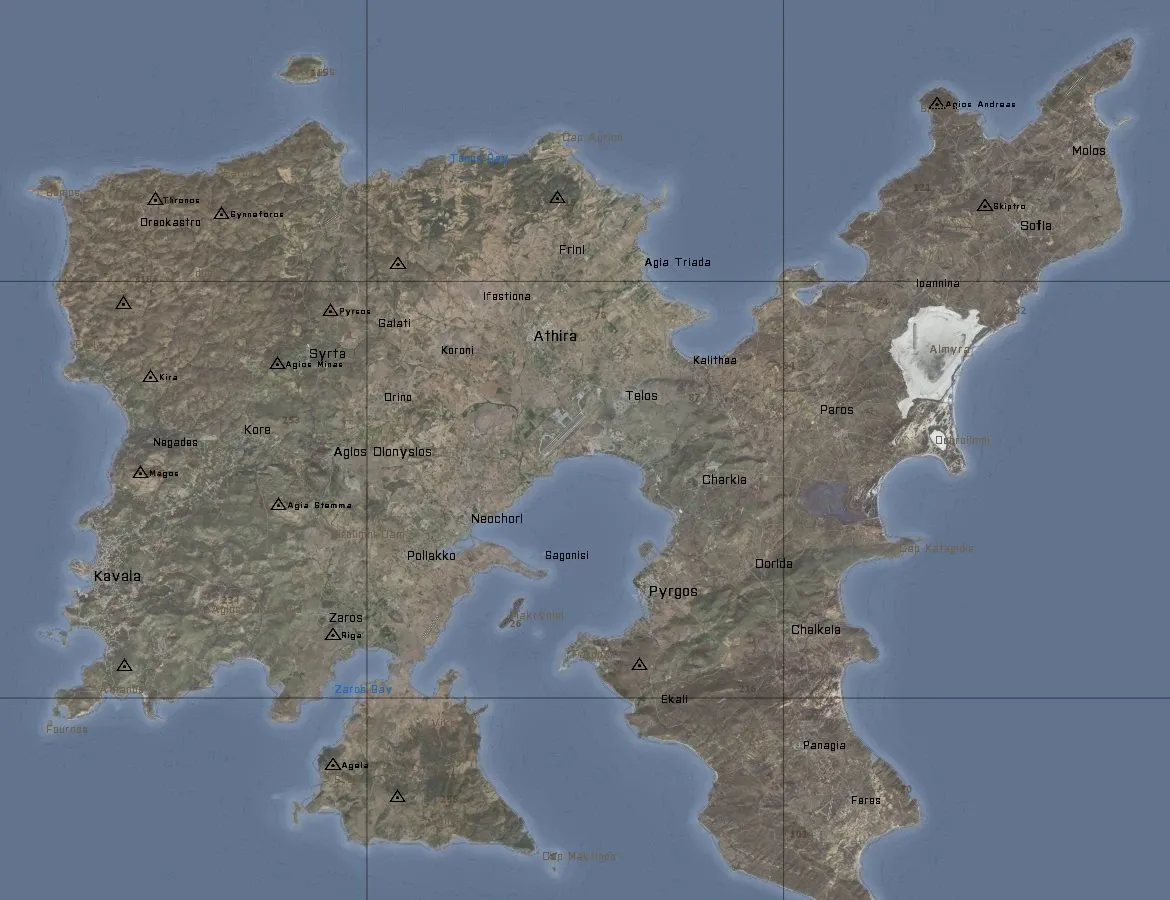 Topografia Altis Arma 3 g&oacute;ry r&oacute;wniny