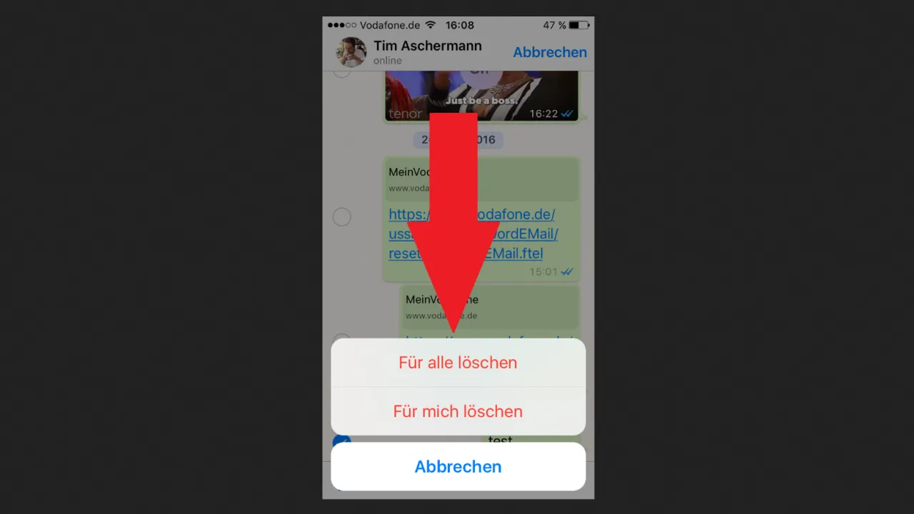 WhatsApp Nachricht für alle löschen Zeitlimit