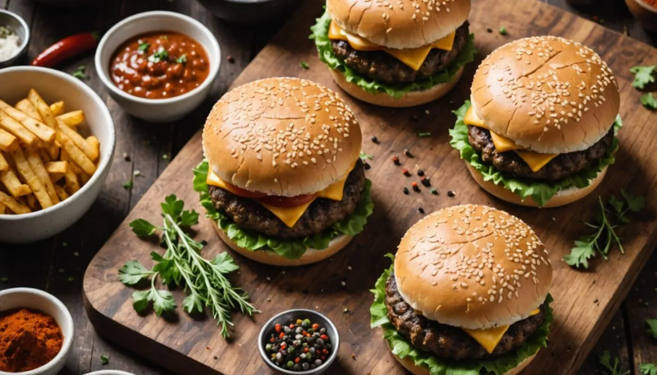 przyprawianie mięsa na burgery, s&oacute;l pieprz burger