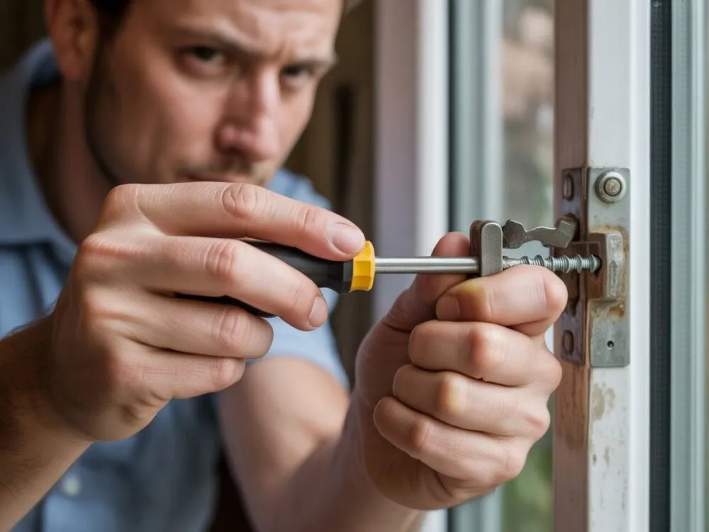 Narzędzia do naprawy klamki okiennej śrubokręt smar