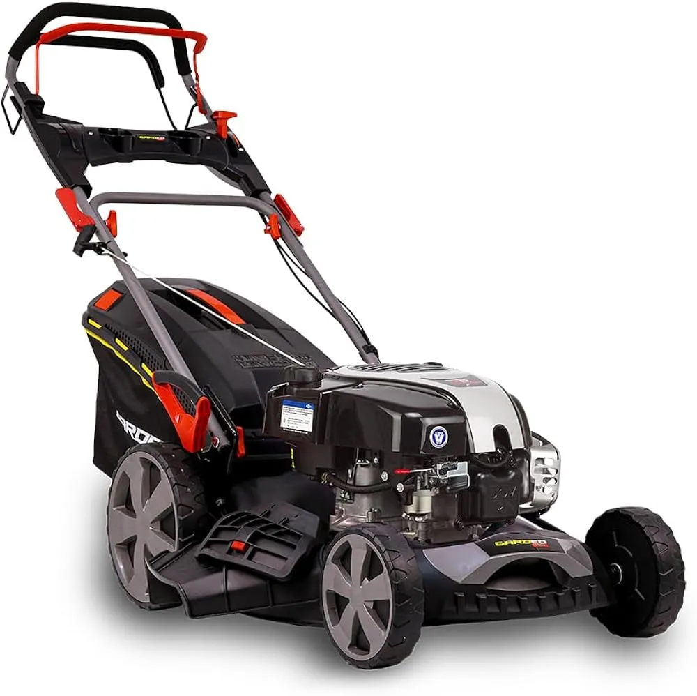 tondeuse &agrave; gazon avec moteur Briggs & Stratton visible