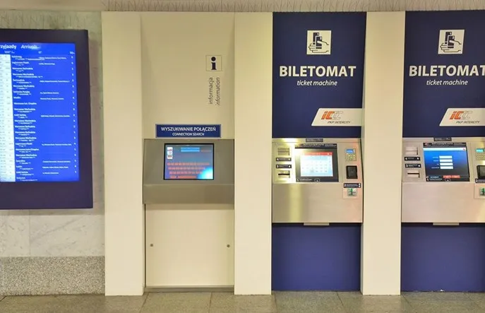 Interfejs biletomatu PKP Intercity ekran gł&oacute;wny
