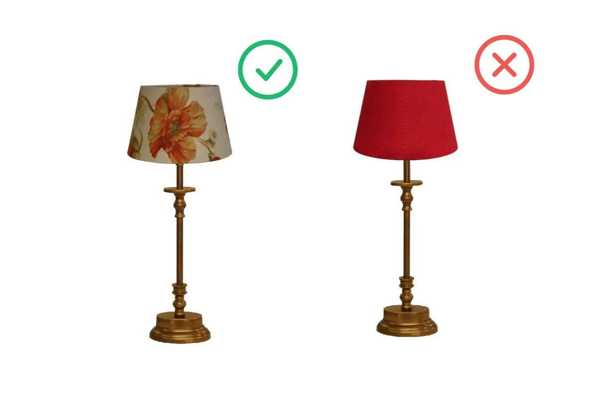 Abażury proporcje dobre i złe przykłady