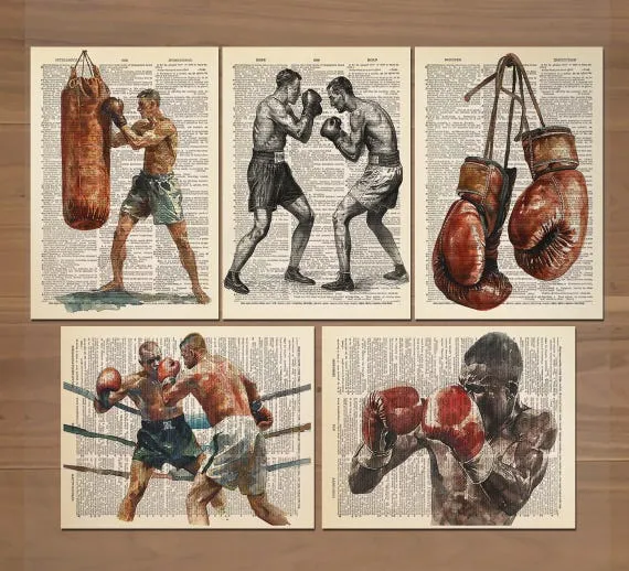 Stary plakat bokserski walka historyczna