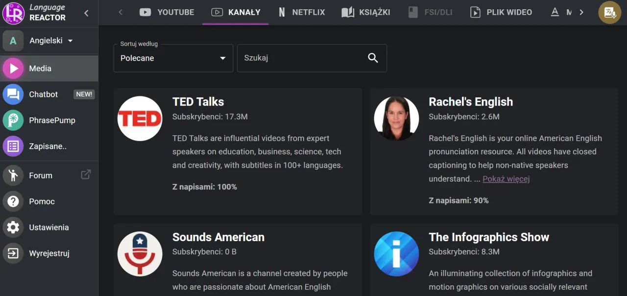 aplikacje do nauki angielskiego z filmów, rozszerzenia przeglądarki do napisów