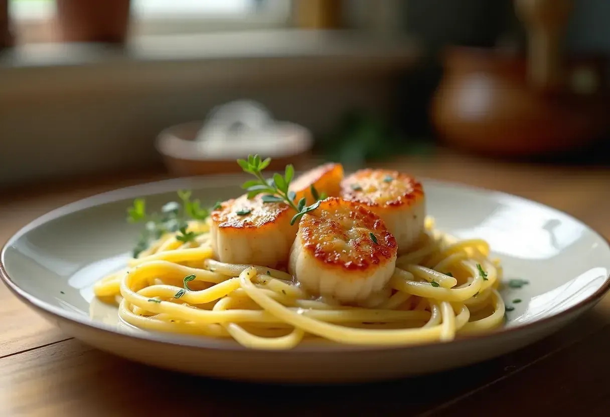 Vin blanc sec p&acirc;tes Saint-Jacques