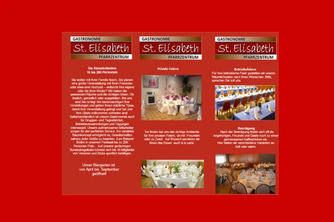 St. Elisabeth Gastronomie Speisekarte oder Mittagsmenü