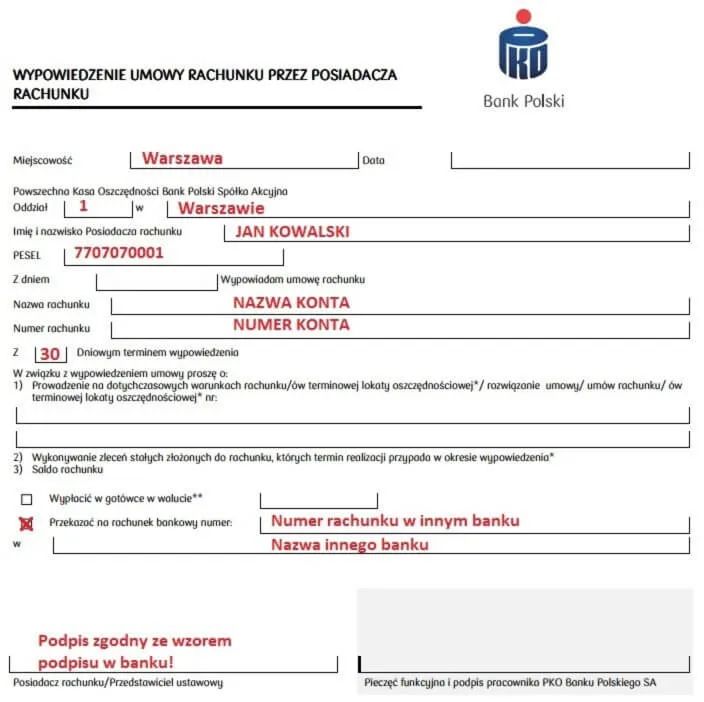 checklist przed zamknięciem konta bankowego