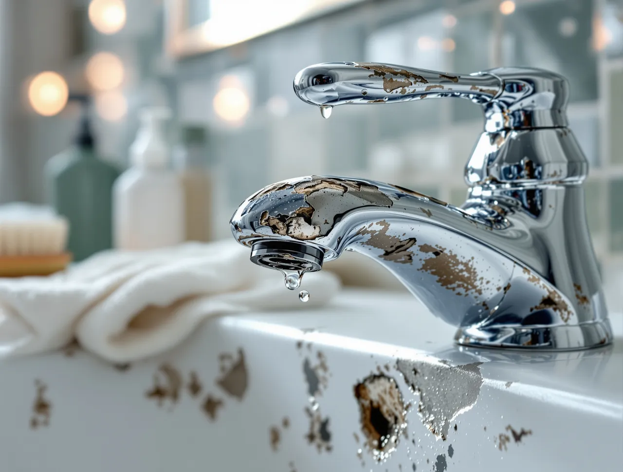 uszkodzony chrom rysy